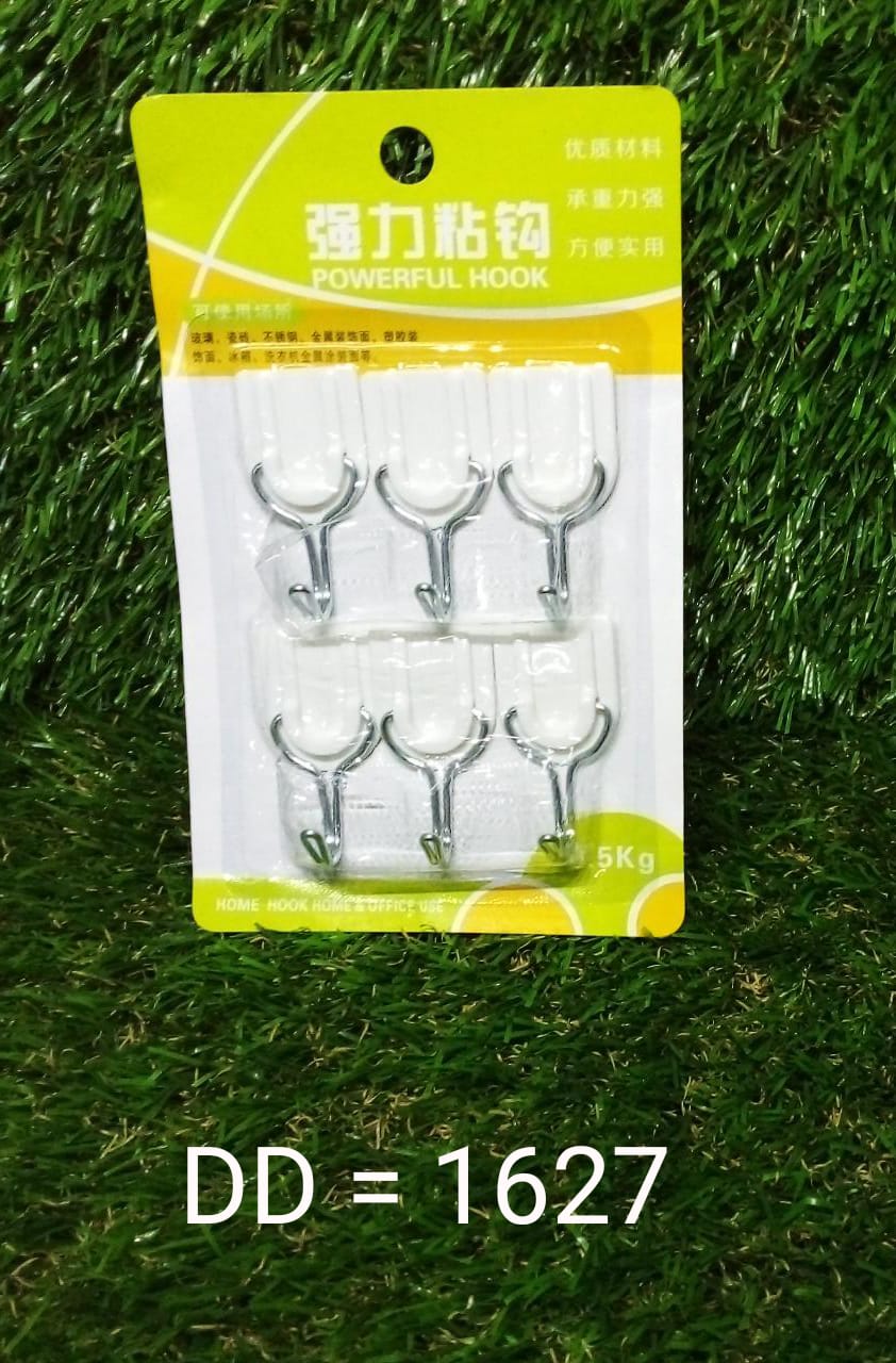 Adhesive wall hook for hanging various items. Adhesive wall hook for hanging various items.